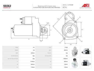 Elektropokretač AS-PL S0262