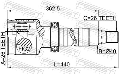 Joint Kit, drive shaft 2111-FY26RH