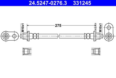 Тормозной шланг ATE 24.5247-0276.3 для CITROËN C-CROSSER