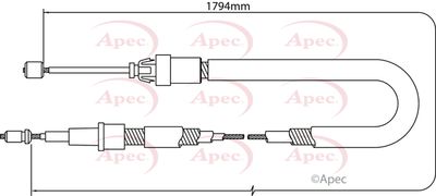 Cable Pull, parking brake APEC CAB1335