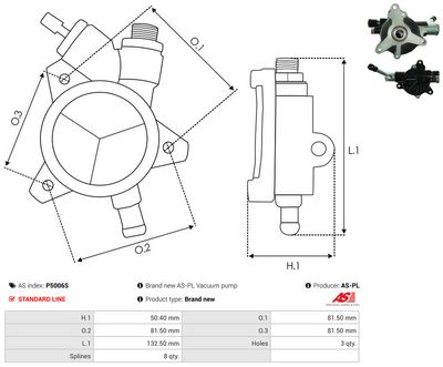 POMPA VACUUM SISTEM DE FRANARE AS-PL P5006S 2