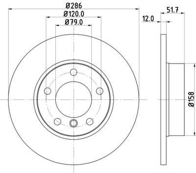 HELLA 8DD 355 102-561 Тормозные диски  для BMW Z3 (Бмв З3)