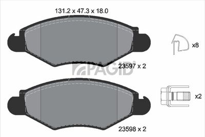 Sada brzdových destiček, kotoučová brzda PAGID T1245N