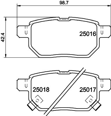 Комплект тормозных колодок, дисковый тормоз HELLA 8DB 355 036-871 для GREAT WALL VOLEEX