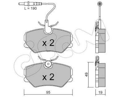 Sada brzdových destiček, kotoučová brzda CIFAM 822-099-0