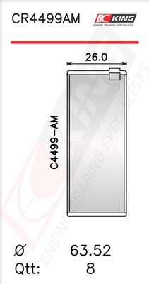Черупка на биелен лагер KING CR4499AM1.25