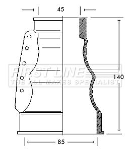 Bellow, drive shaft FIRST LINE FCB2122