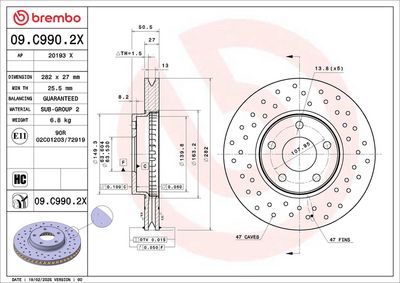 Brake disc Voor Xtra (gecoat  met een hoog koolzuurgehalte) past: FORD FOCUS IV 1.0-2.0D 01.18-11.25
