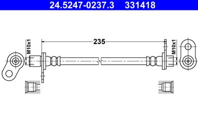 Тормозной шланг ATE 24.5247-0237.3 для MITSUBISHI ASX