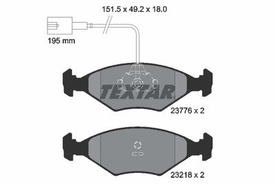 TEXTAR 2377601 Тормозные колодки и сигнализаторы  для FIAT ALBEA (Фиат Албеа)