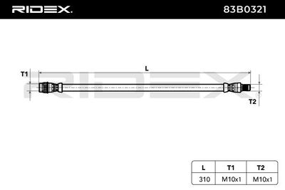 спирачен маркуч RIDEX 83B0321