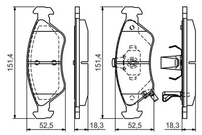 Комплект тормозных колодок, дисковый тормоз BOSCH 0 986 495 067 для KIA CLARUS