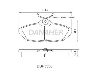 Комплект тормозных колодок, дисковый тормоз DANAHER DBP5336 для FORD USA THUNDERBIRD