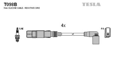 Комплект проводов зажигания TESLA T098B для VW FOX