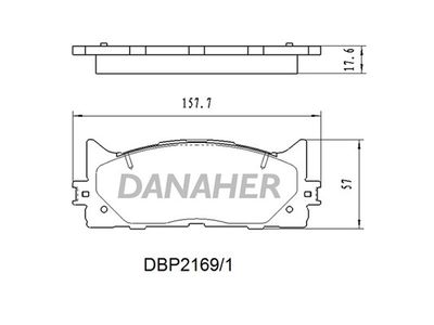 DANAHER DBP2169/1 Тормозные колодки и сигнализаторы  для TOYOTA CAMRY седан (_V4_) 2.4 (ACV40_)