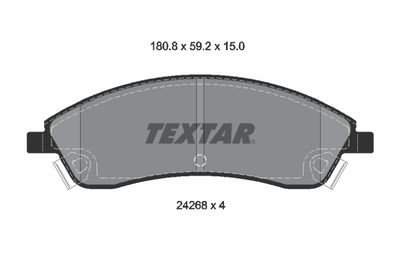 Комплект тормозных колодок, дисковый тормоз TEXTAR 2426801 для CADILLAC STS
