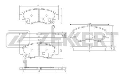 ZEKKERT BS-1717 Тормозные колодки и сигнализаторы  для HONDA CAPA (Хонда Капа)