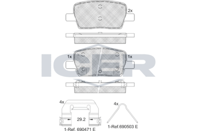 Комплект тормозных колодок, дисковый тормоз ICER 182278 для CADILLAC CT6