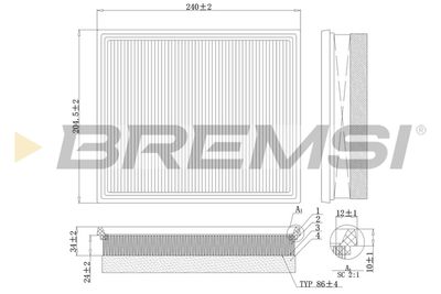 Воздушный фильтр BREMSI FA0213 для CITROËN JUMPY