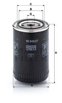 Масляный фильтр MANN-FILTER W 940/27 для ASTON MARTIN V8