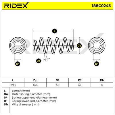 пружина за ходовата част RIDEX 188C0245