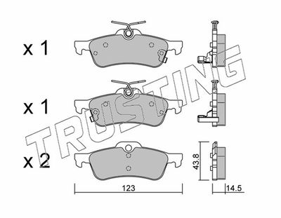 Zestaw klocków hamulcowych, hamulce tarczowe TRUSTING 572.1