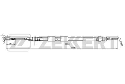 Тросик, cтояночный тормоз ZEKKERT BZ-1327 для VW SHARAN