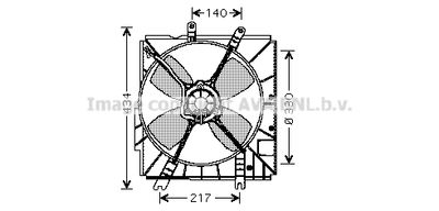 Вентилятор, охлаждение двигателя AVA QUALITY COOLING MZ7502 для MAZDA 323