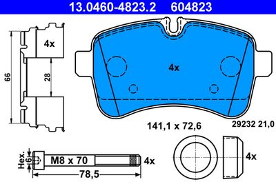 Brake Pad Set, disc brake 13.0460-4823.2