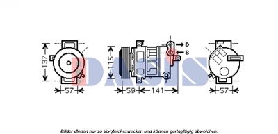 AKS DASIS 851606N Компрессор кондиционера  для FIAT SEDICI (Фиат Седики)