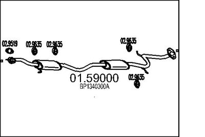MTS 01.59000 Глушитель выхлопных газов  для MAZDA 323 C IV (BG) 1.8 16V GT