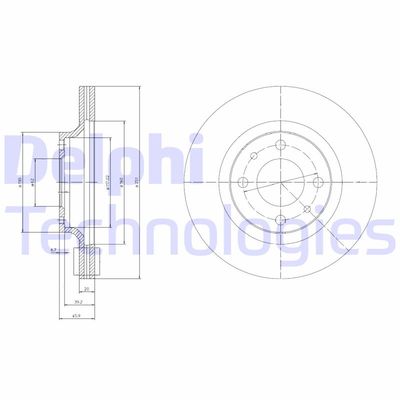 Тормозной диск DELPHI BG2825 для SEAT MARBELLA