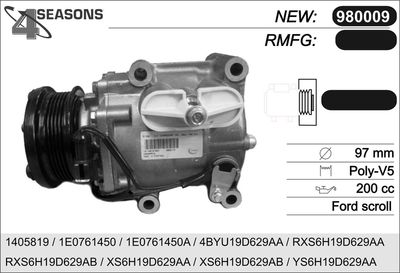 AHE 980009 Компрессор кондиционера  для FORD FIESTA IV (JA_, JB_) 1.8 D