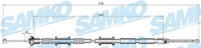 Тросик, cтояночный тормоз SAMKO C0169B для FIAT DOBLO