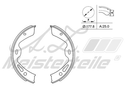 комплект спирачна челюст, ръчна спирачка A.Z. Meisterteile AZMT-44-026-1420