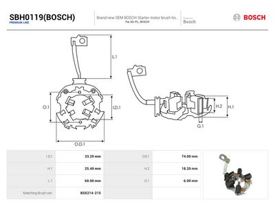 AS-PL - Držiak, uhlíkový zberač VW , SBH0119(BOSCH)