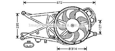Вентилятор, охлаждение двигателя AVA QUALITY COOLING OL7530 для OPEL MERIVA