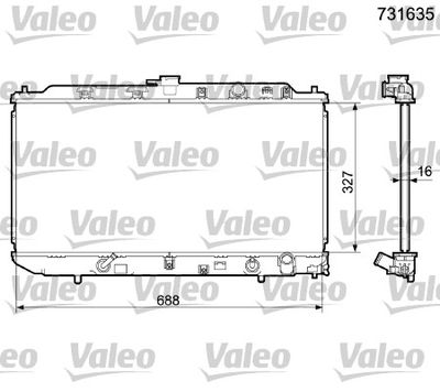 VALEO 731635 Радіатор охолодження двигуна для HONDA (Хонда)