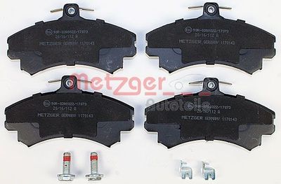 1170143 METZGER Комплект тормозных колодок, дисковый тормоз