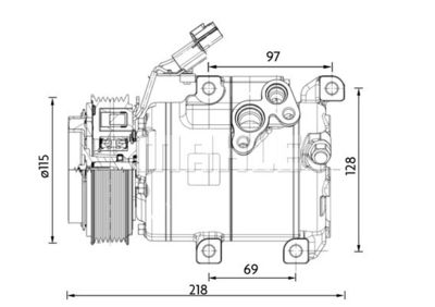 Компрессор, кондиционер MAHLE ACP 1467 000P для HYUNDAI H350