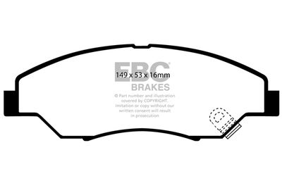 Комплект тормозных колодок, дисковый тормоз EBC Brakes DP1404 для KIA RETONA