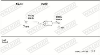 SISTEM DE ESAPAMENT WALKER MBK032861AA