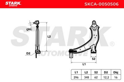 носач, окачване на колелата STARK SKCA-0050506