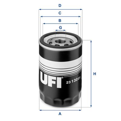 Масляный фильтр UFI 23.130.01 для AUDI SUPER