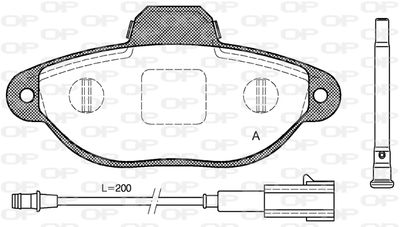 Комплект тормозных колодок, дисковый тормоз OPEN PARTS BPA0414.21 для FIAT PANDA