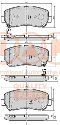 Комплект тормозных колодок, дисковый тормоз IAP QUALITY PARTS 704-11110 для MAZDA CX-5