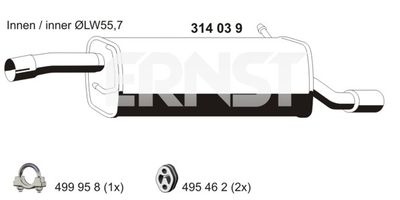 ERNST 314039 Глушитель выхлопных газов  для FORD FIESTA V (JH_, JD_) ST150