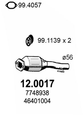 Катализатор ASSO 12.0017 для FIAT BARCHETTA