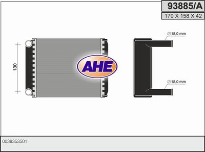 AHE 93885/A Радіатор пічки 