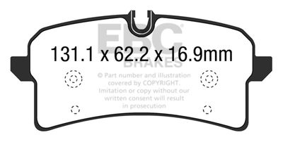 Комплект тормозных колодок, дисковый тормоз EBC Brakes DP62204 для PORSCHE MACAN